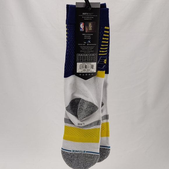 NWT Stance x NBA Indiana Pacers PACERS SHORTCUT 2 Crew Socks Size L 9-13 - Picture 8 of 10